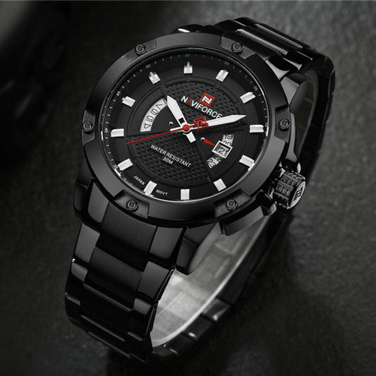Men's Luxury Casual Stainless Steel Quartz Water Resistant Calendar Wrist Watch