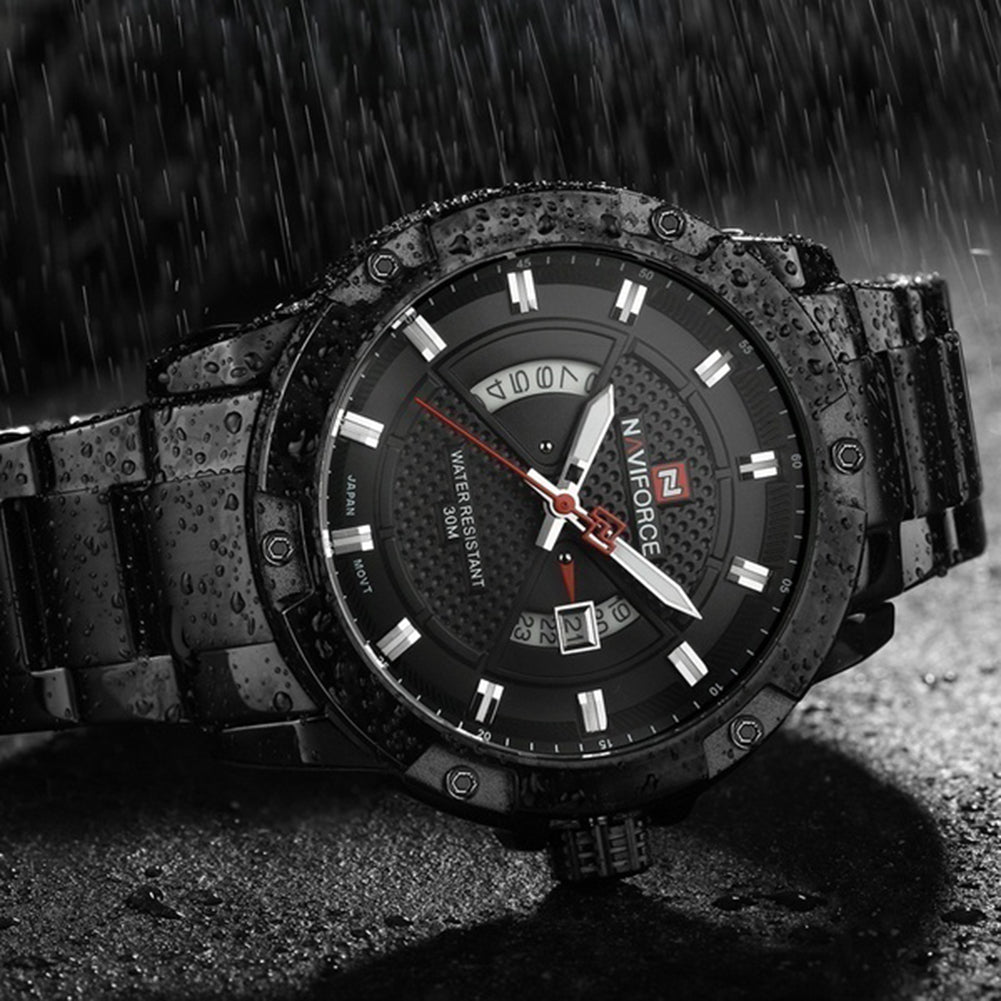 Men's Luxury Casual Stainless Steel Quartz Water Resistant Calendar Wrist Watch