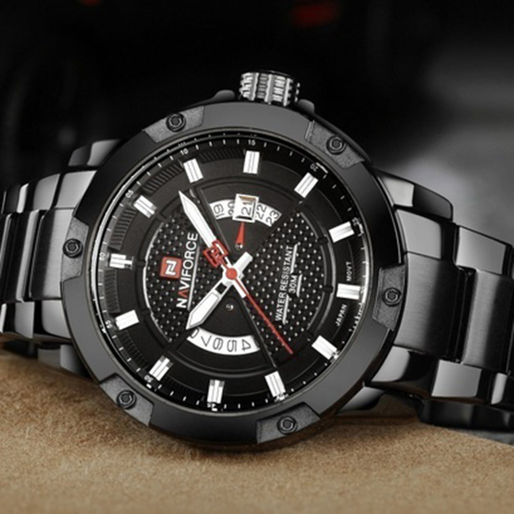 Men's Luxury Casual Stainless Steel Quartz Water Resistant Calendar Wrist Watch