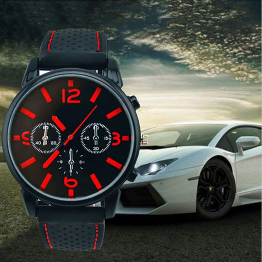Sport Men's Fashion Silicone Band Decorative Dail Analog Quartz Wrist Watch
