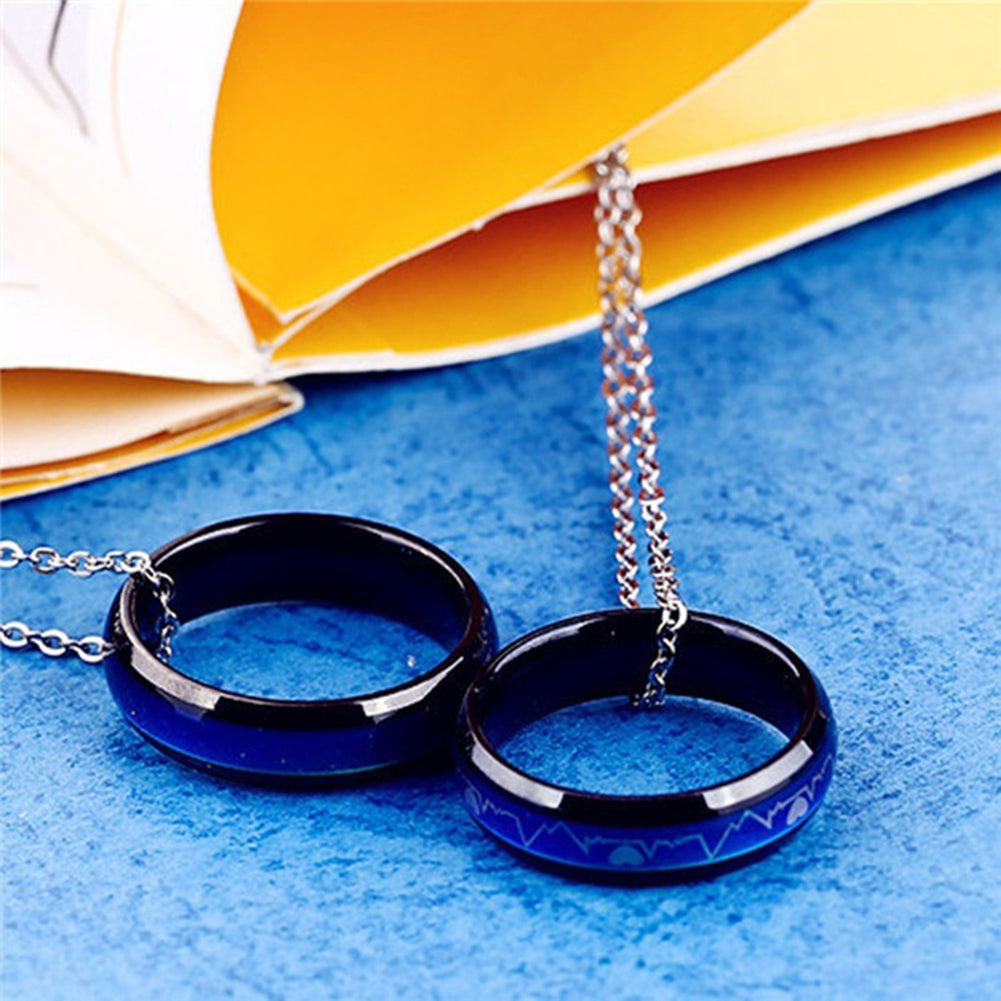 Unisex Fashion Heart Heartbeats Color Changeable by Mood Band Lovers Couple Ring