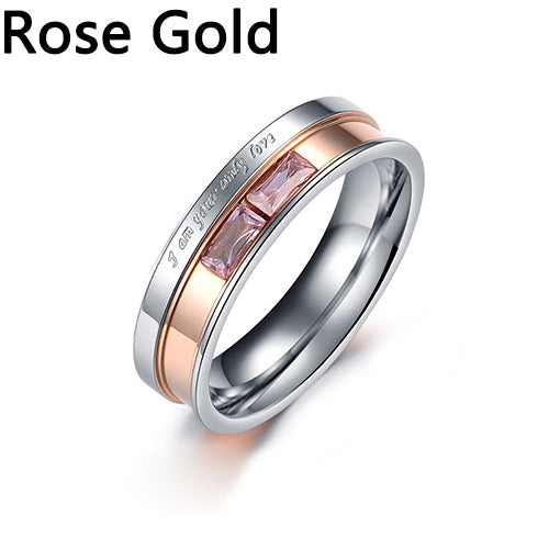 Unisex You Are My Only Love Titanium Steel Wedding Engagement Couple Ring