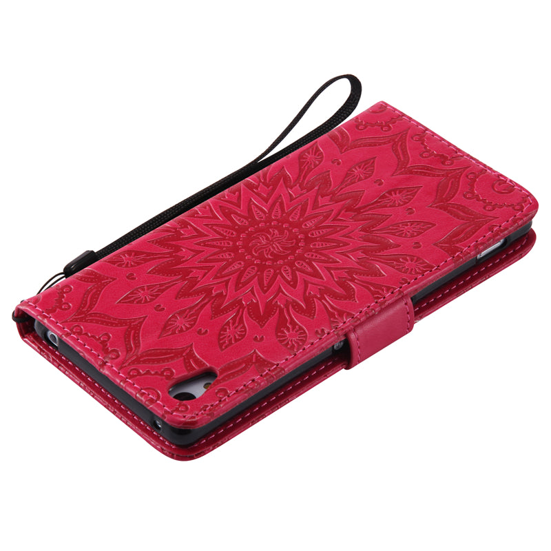 Sony Z4 Case, Sunflower Pattern PU Leather Wallet Protection Case for Sony Z4
