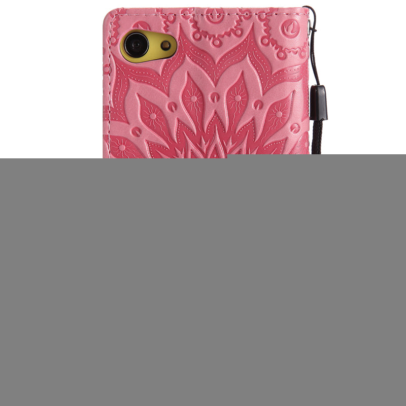 Sony Z5 compact Case, Sunflower Pattern PU Leather Wallet Protection Case for Sony Z5 compact