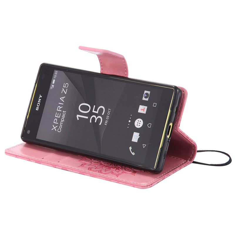 Sony Z5 compact Case, Sunflower Pattern PU Leather Wallet Protection Case for Sony Z5 compact