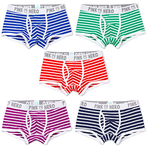Men's Fashion Strip Breathable Underpants Sexy Briefs Boxer Shorts Underwear