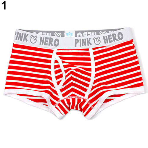 Men's Fashion Strip Breathable Underpants Sexy Briefs Boxer Shorts Underwear
