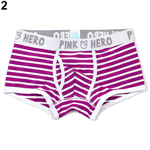 Men's Fashion Strip Breathable Underpants Sexy Briefs Boxer Shorts Underwear
