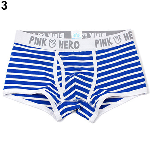 Men's Fashion Strip Breathable Underpants Sexy Briefs Boxer Shorts Underwear