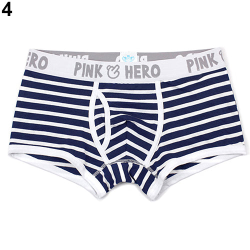 Men's Fashion Strip Breathable Underpants Sexy Briefs Boxer Shorts Underwear