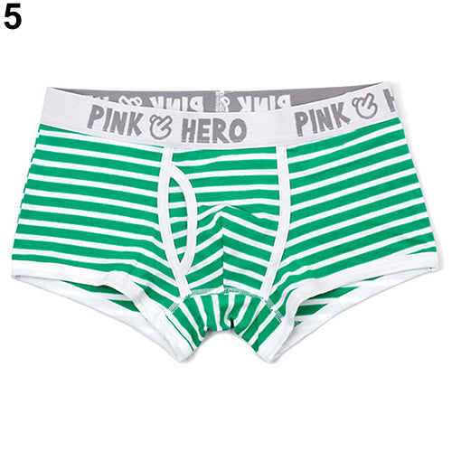 Men's Fashion Strip Breathable Underpants Sexy Briefs Boxer Shorts Underwear