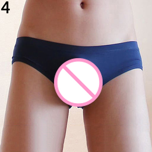 Sexy Men Comfy Soft Briefs Low Rise Solid Color Underwear Honeymoon Underpants