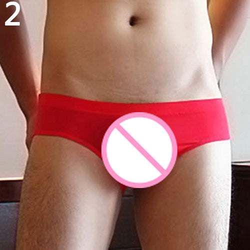 Sexy Men Comfy Soft Briefs Low Rise Solid Color Underwear Honeymoon Underpants
