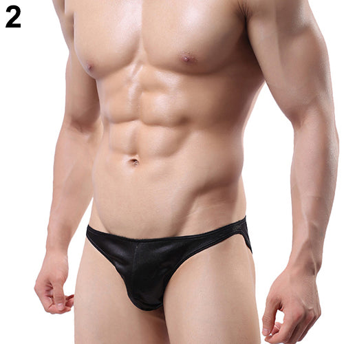 Sexy Breathable Underwear Men Bright Solid Color Briefs Triangle Underpants Gift