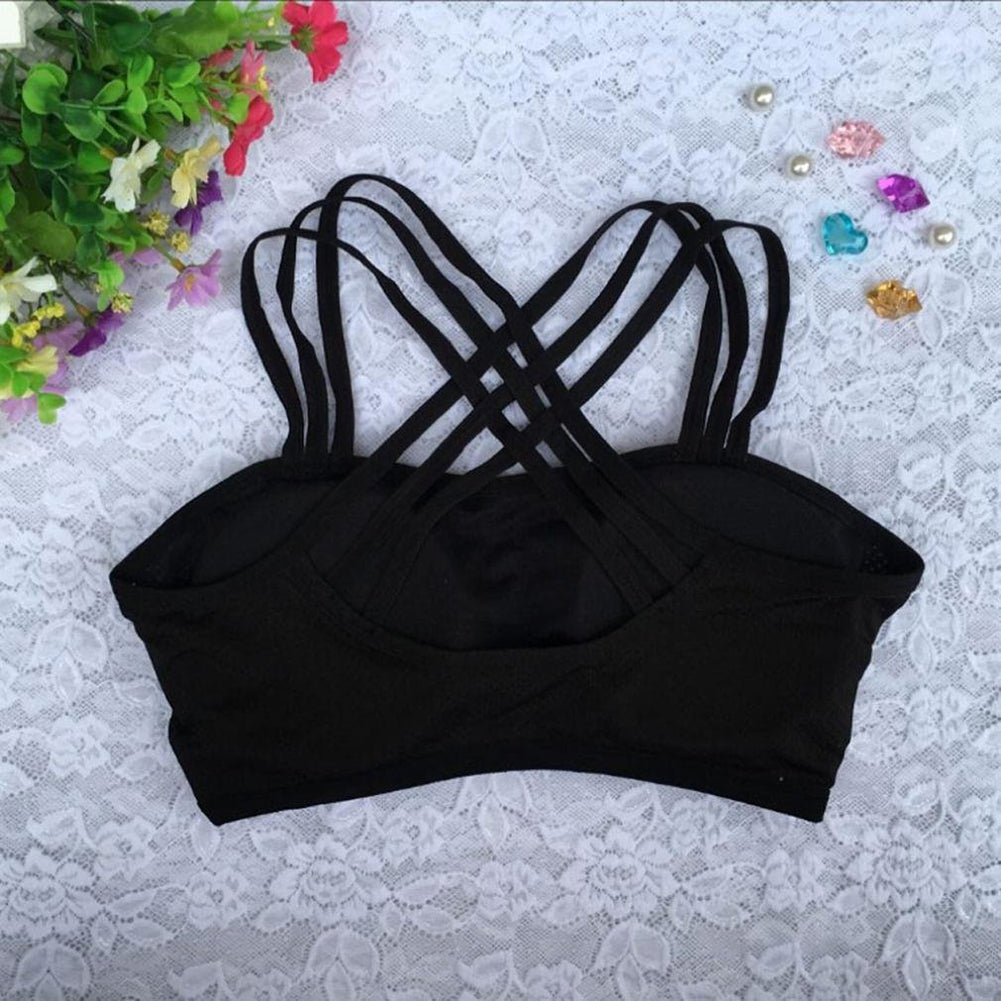 Women Sexy Pull Up Sport Bra Solid Color Bustier Vest Yoga Workout Athletic Top