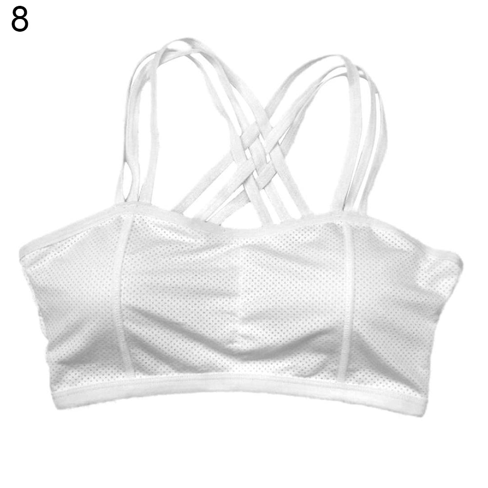 Women Sexy Pull Up Sport Bra Solid Color Bustier Vest Yoga Workout Athletic Top