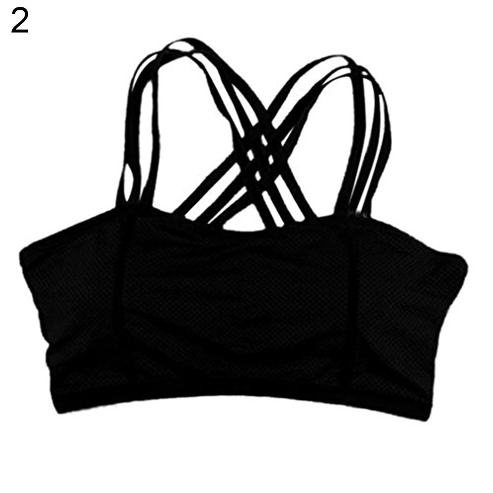 Women Sexy Pull Up Sport Bra Solid Color Bustier Vest Yoga Workout Athletic Top