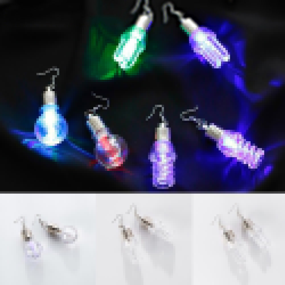Eye-Catching Colorful Dangle Light Bulb Long Earrings Dance Club Women Jewelry