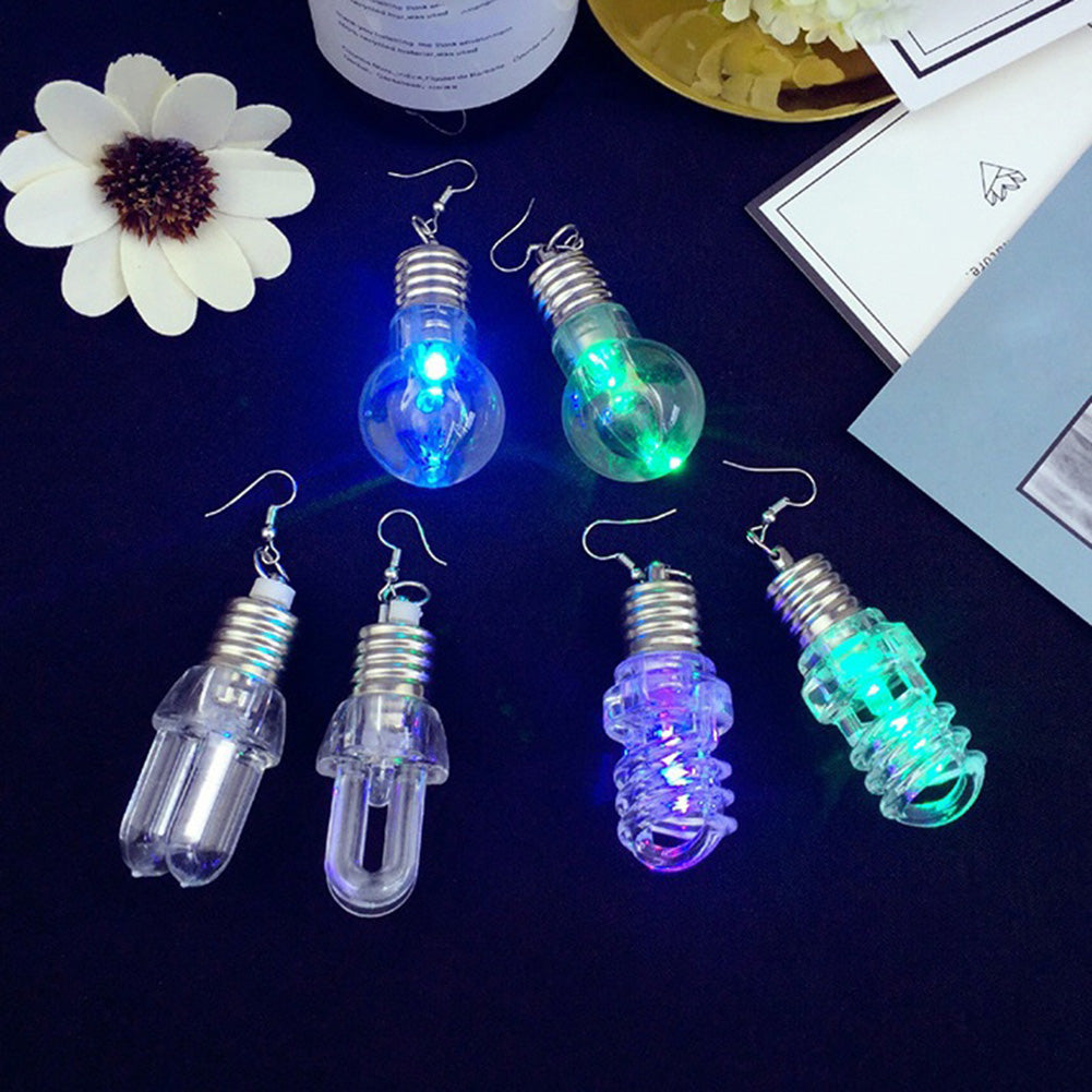 Eye-Catching Colorful Dangle Light Bulb Long Earrings Dance Club Women Jewelry