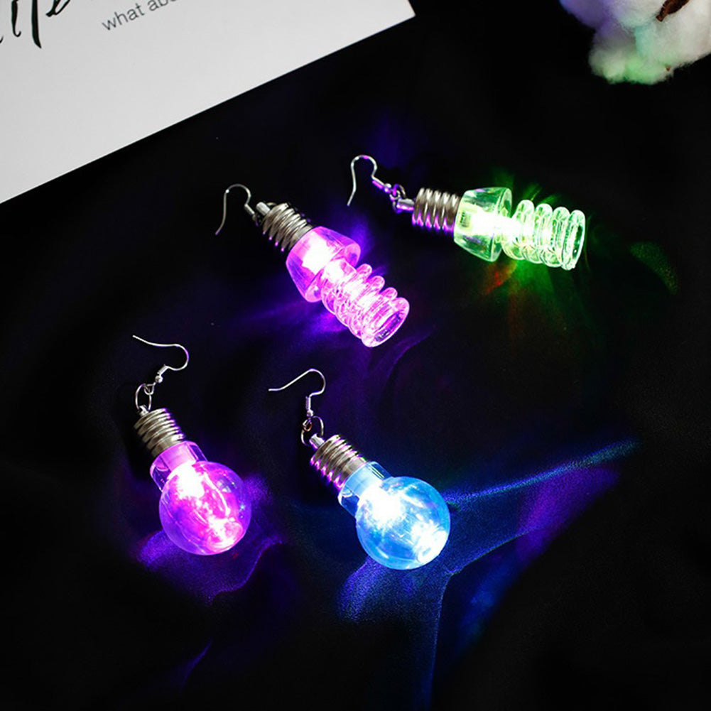 Eye-Catching Colorful Dangle Light Bulb Long Earrings Dance Club Women Jewelry