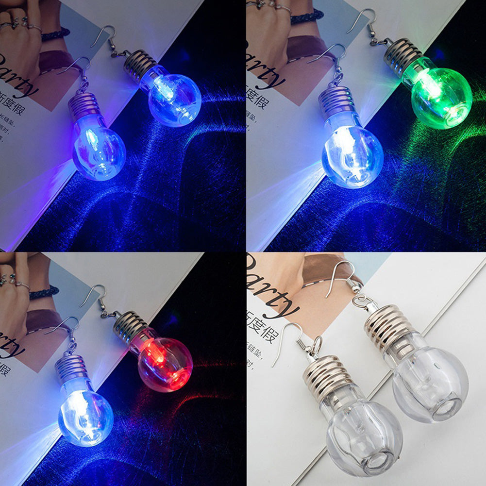 Eye-Catching Colorful Dangle Light Bulb Long Earrings Dance Club Women Jewelry