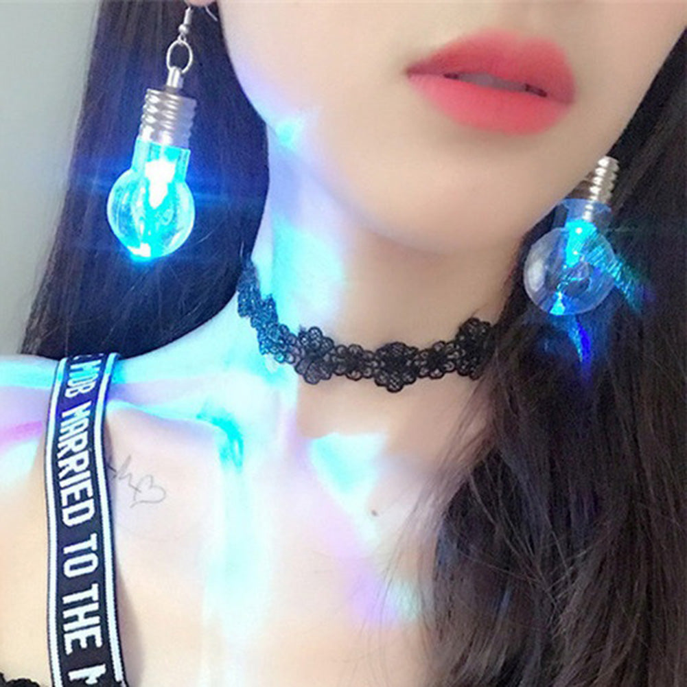 Eye-Catching Colorful Dangle Light Bulb Long Earrings Dance Club Women Jewelry