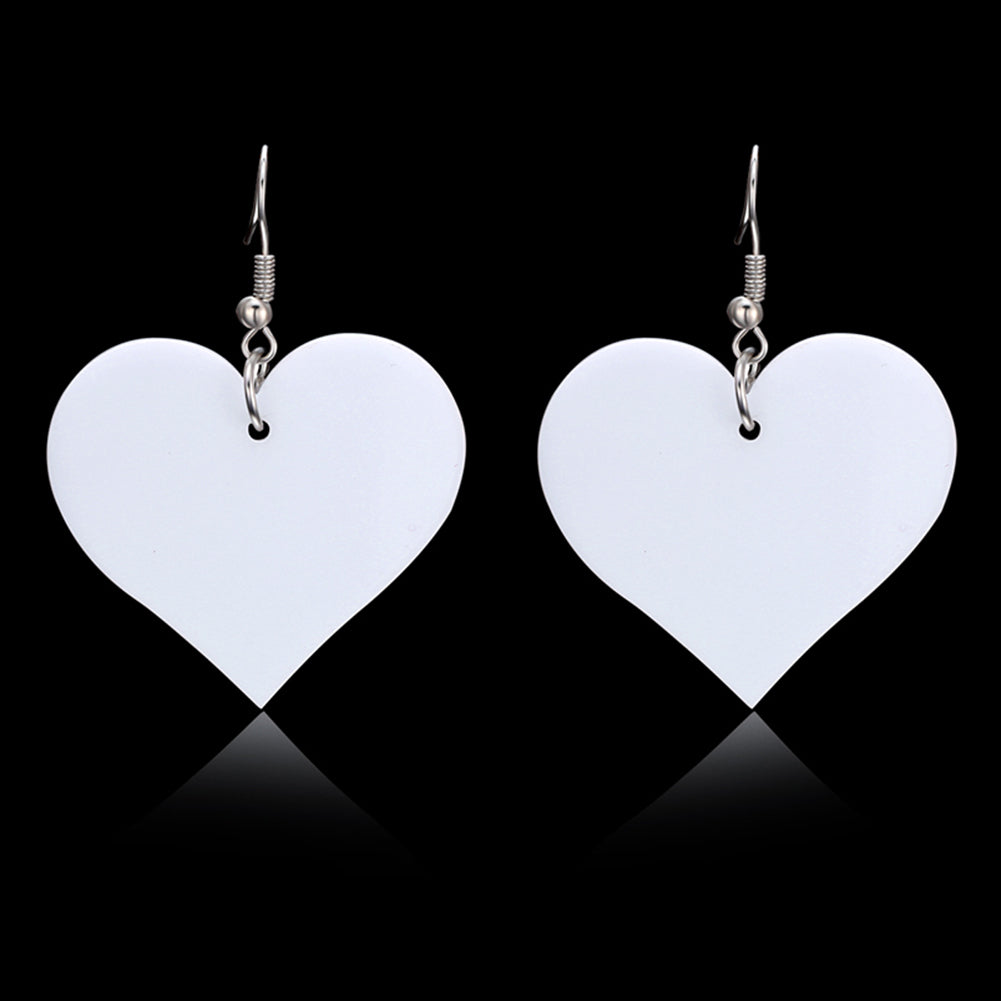 Women's Fashion Heart Shape Pendant Dangle Acrylic Drop Hook Earrings Jewelry