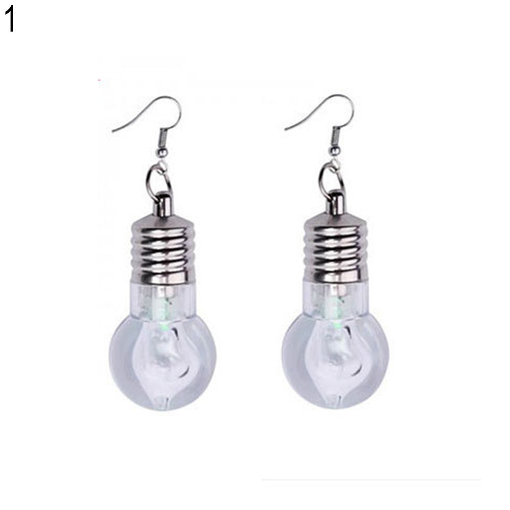 Eye-Catching Colorful Dangle Light Bulb Long Earrings Dance Club Women Jewelry