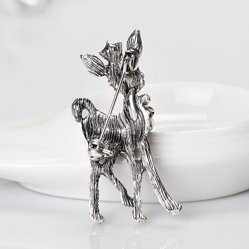 Wedding Bridal Bouquet Brooch Pin Women Silver Golden Tone Xmas Deer Brooch Gift