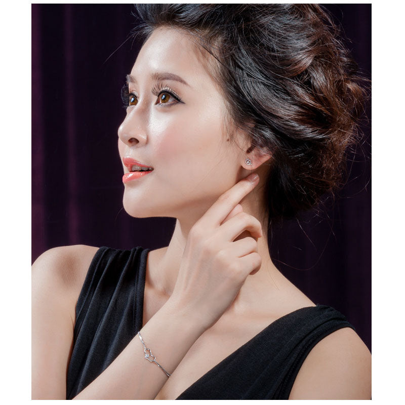 SL06 925 Sterling Silver Zircon Fashion Bracelet Heart-Shaped Decoration Women’s Jewelry