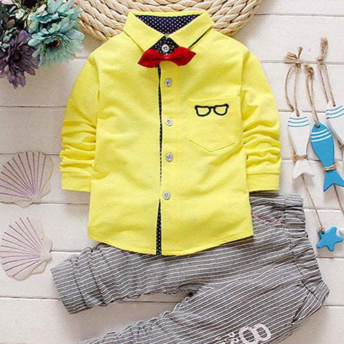 2pcs Toddler Baby Boys Kids Shirt Top + Long Pants Clothes Outfits Gentleman Set