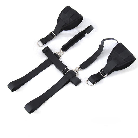 Soft Bondage Restraint Open Leg Thigh Locking Wrist Cuffs Belt Harness Sex Toy