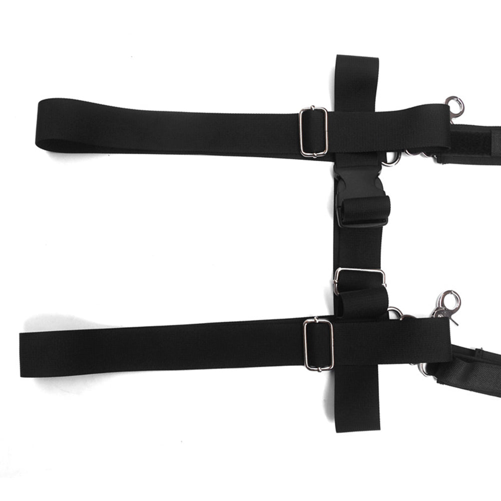 Soft Bondage Restraint Open Leg Thigh Locking Wrist Cuffs Belt Harness Sex Toy