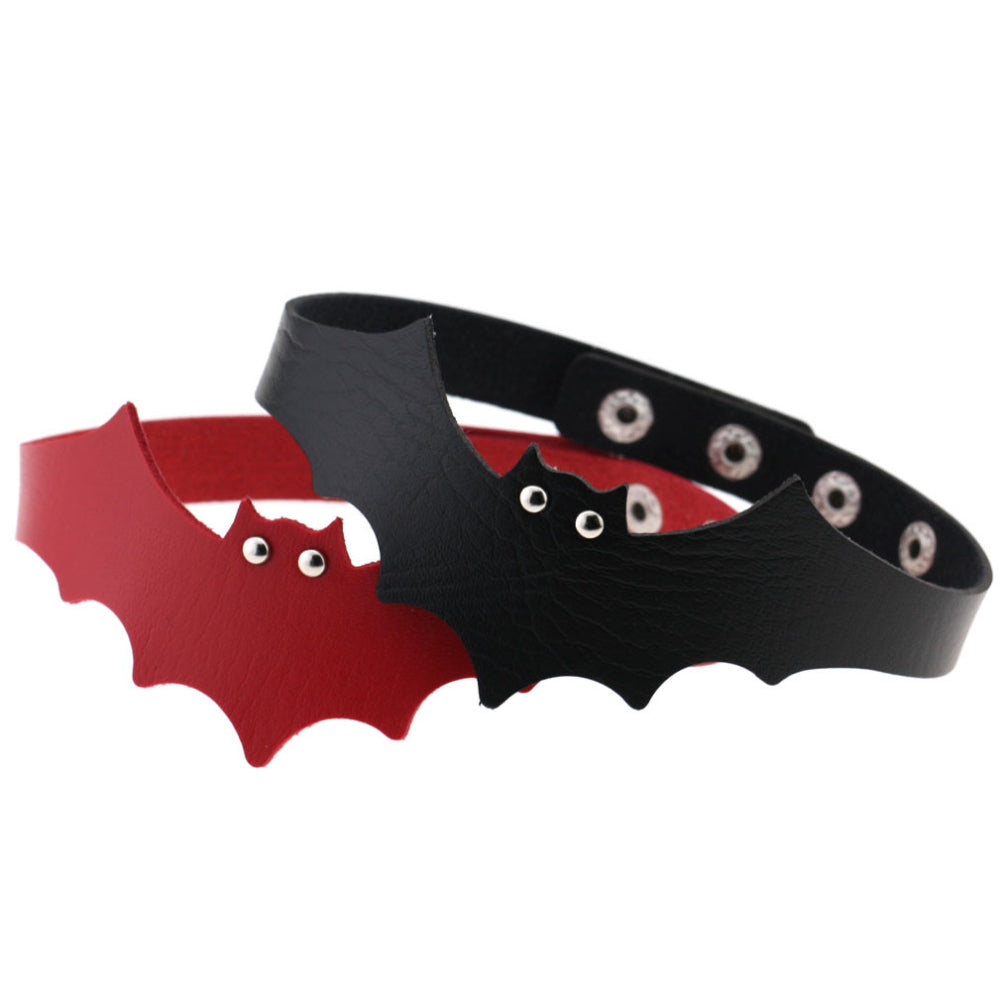 Punk Rock Evil Bat Choker Collar Faux Leather Necklace Gothic Masquerade Jewelry