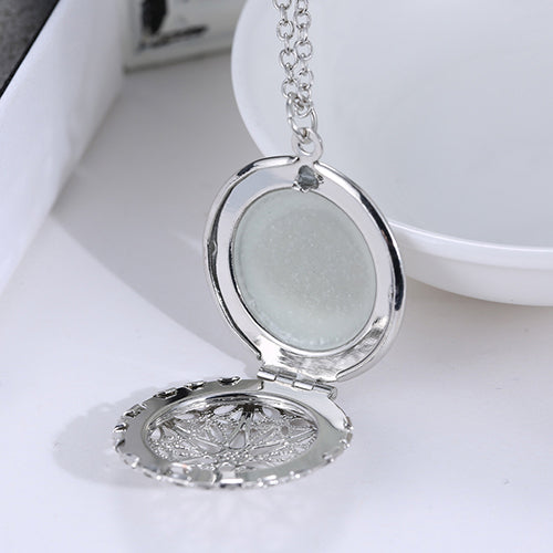 Stylish Luminous Openable Hollow Round Locket Pendant Necklace Jewelry Charm