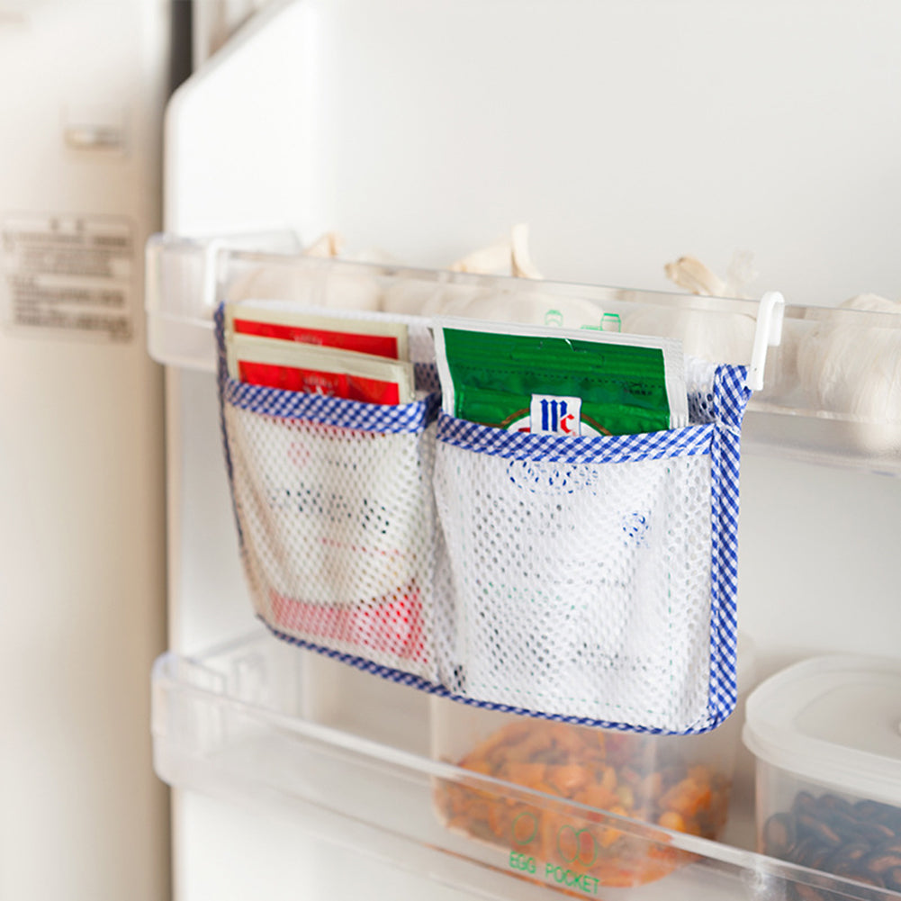 Practical Refrigerator Hanging Mesh Bag Home Kitchen Storage Organizer Pouch