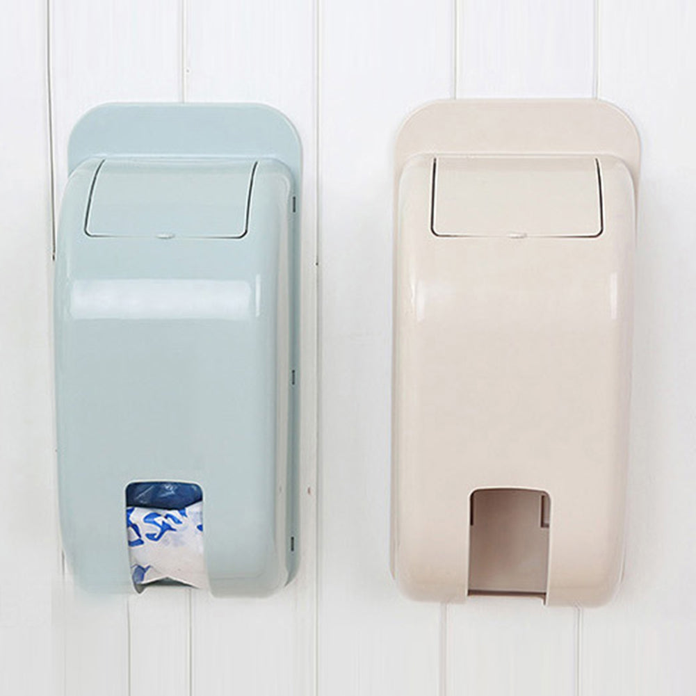 Candy Color Plastic Self-Adhesive Wall-mounted Garbage Bag Storage Box Container
