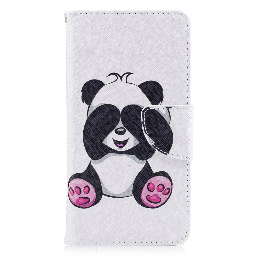 Huawei Y5II Case Pattern Printed Flip Magnetic Wallet Card Slot Soft Protective Cover for Huawei Y5II