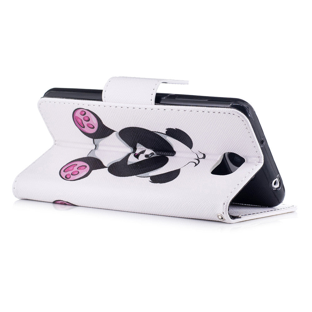 Huawei Y5II Case Pattern Printed Flip Magnetic Wallet Card Slot Soft Protective Cover for Huawei Y5II