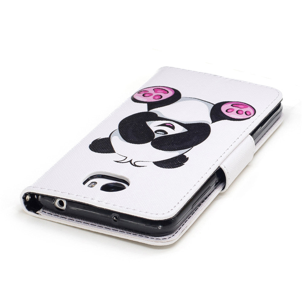 Huawei Y5II Case Pattern Printed Flip Magnetic Wallet Card Slot Soft Protective Cover for Huawei Y5II
