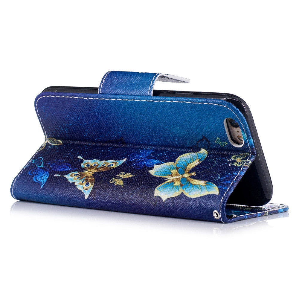 Apple iPhone 6 Case Pattern Printed Flip Magnetic Wallet Card Slot Soft Protective Cover for Apple iPhone 6/6s