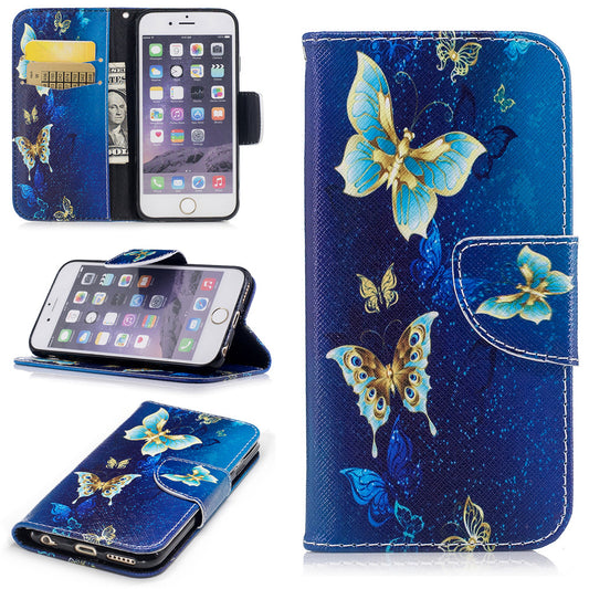 Apple iPhone 6 Case Pattern Printed Flip Magnetic Wallet Card Slot Soft Protective Cover for Apple iPhone 6/6s