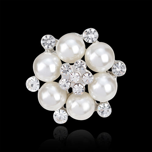 Elegant Scarf Bride Wedding Rhinestone Imitation Pearl Brooch Pin Jewelry Decor