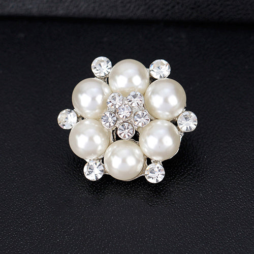 Elegant Scarf Bride Wedding Rhinestone Imitation Pearl Brooch Pin Jewelry Decor