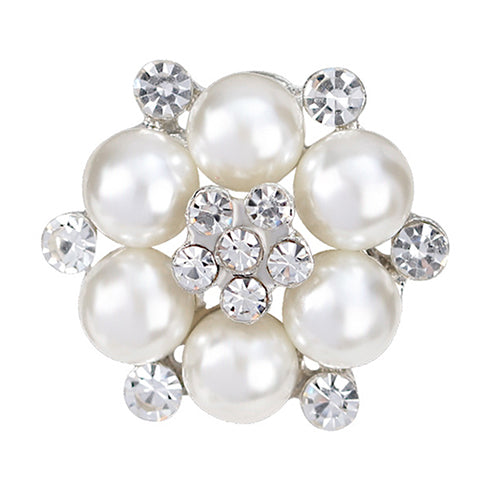 Elegant Scarf Bride Wedding Rhinestone Imitation Pearl Brooch Pin Jewelry Decor