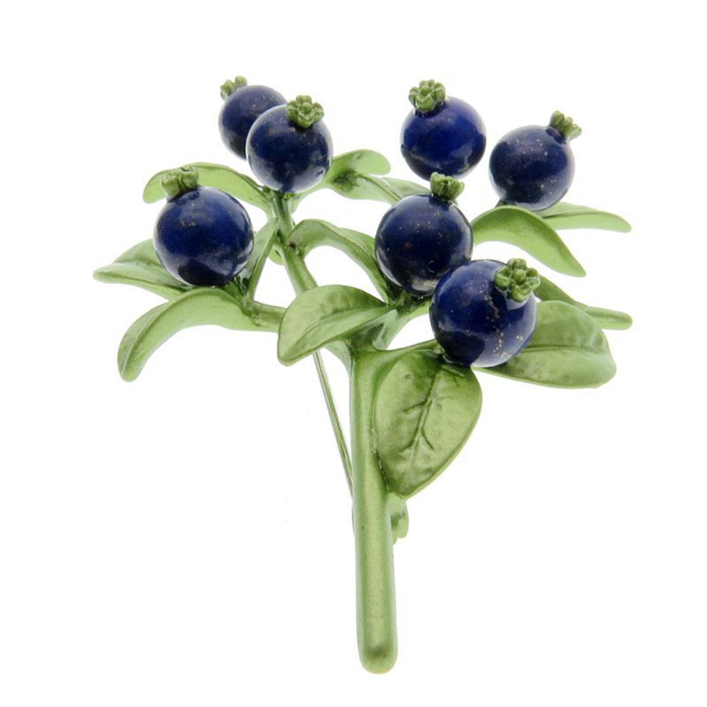 Elegant Women Brooch Pin Blueberry Branch Style Wedding Party Accessory Jewelry