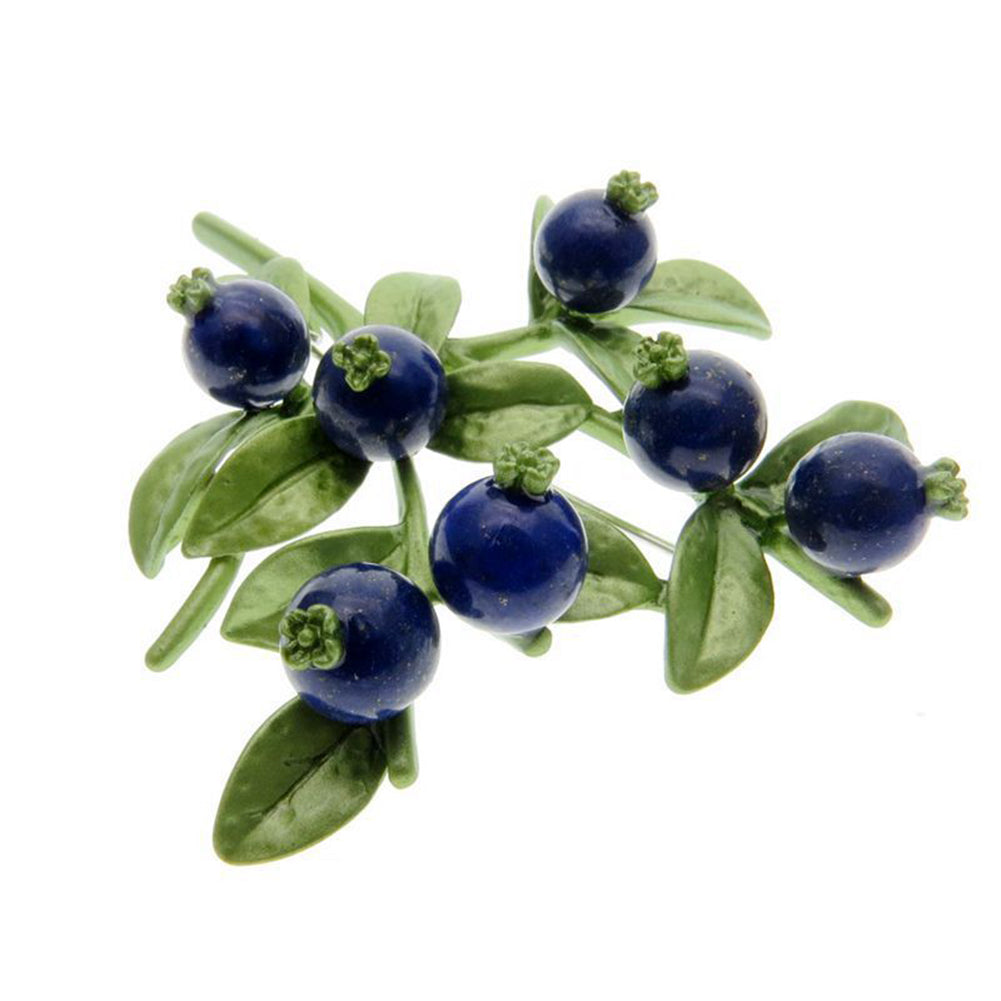 Elegant Women Brooch Pin Blueberry Branch Style Wedding Party Accessory Jewelry