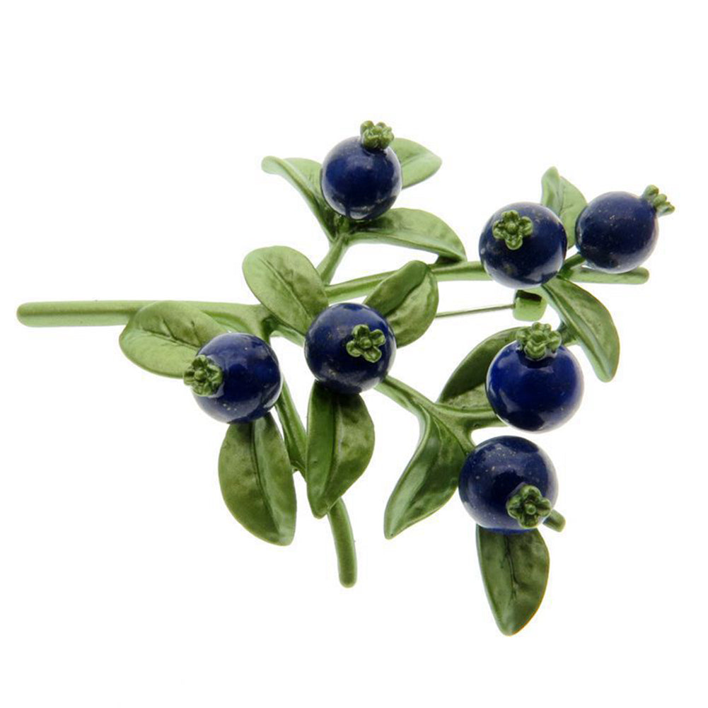 Elegant Women Brooch Pin Blueberry Branch Style Wedding Party Accessory Jewelry