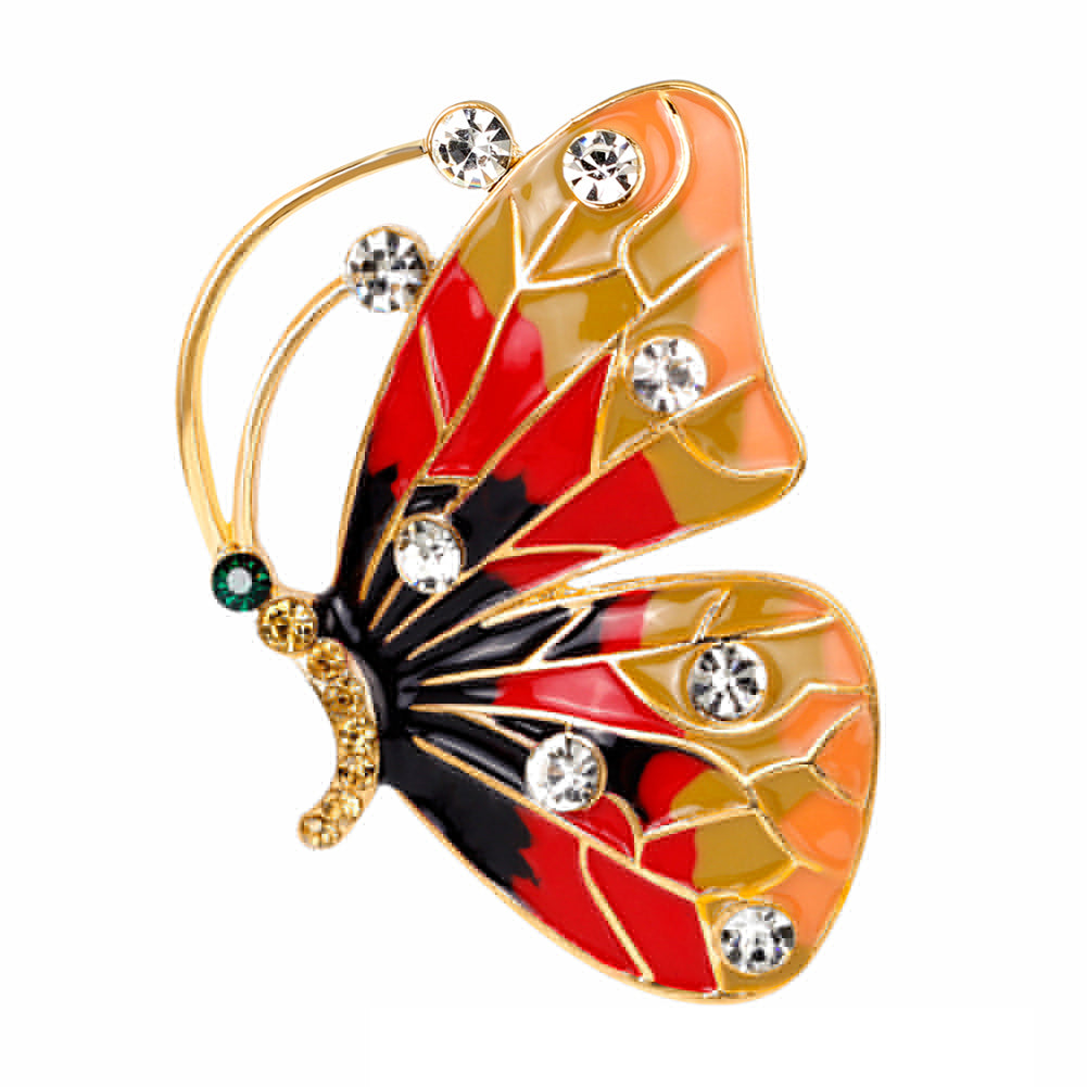 Butterfly Insect Enamel Rhinestone Brooch Pin Xmas Gift Scarf Dress Accessory