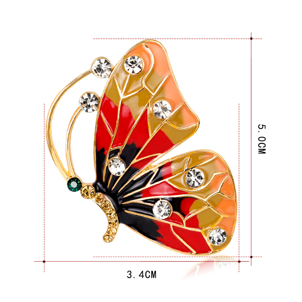 Butterfly Insect Enamel Rhinestone Brooch Pin Xmas Gift Scarf Dress Accessory